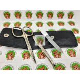 Manikűr készlet balkezesek számára fekete bőr tokban, Solingen