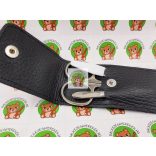 Manikűr készlet balkezesek számára fekete bőr tokban, Solingen