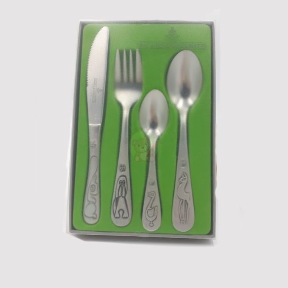 Balkezes gyerek evőeszközkészlet, díszdobozos
