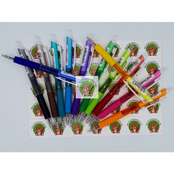 Zselés toll, 0.5 mm-es hegy, ergonomikus kialakítás, lila tolltest, lila tintával, Penac