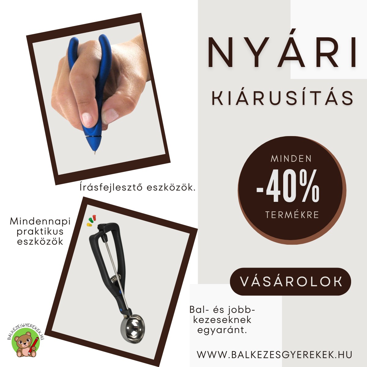 Kiárusítás! -40% minden termékre!